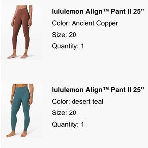 Lululemon Align II Pant 25”